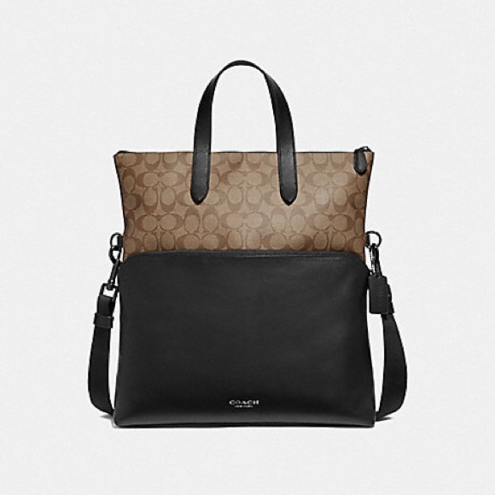 COACH MEN GRAHAM FOLDOVER TOTE IN SIGNATURE CANVAS